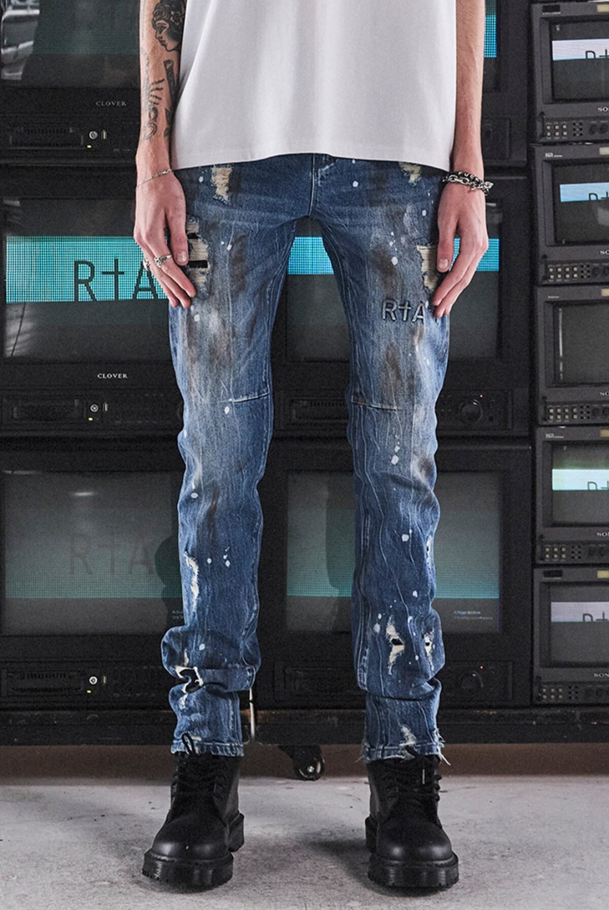 RTA Jeans - Clayton Cross Pintuck - Glitch Blue - J1182GLTBL